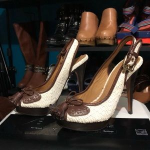 Zara white oxford like heels